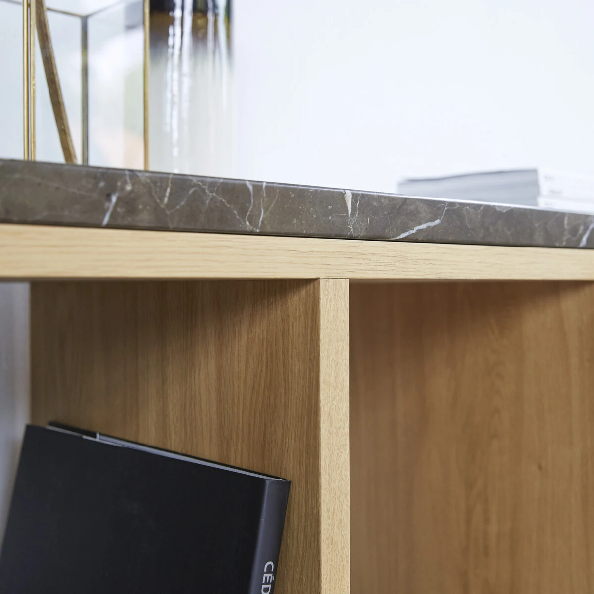 Eyota Oak And Marble Console Table Ref. 2625 6 Eyota Oak And Marble Console Table Ref. 2625 - Image 4