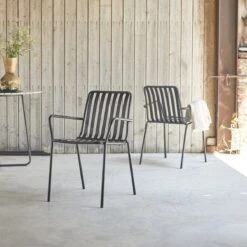 Gaby Black Metal Garden Carver Chair Ref. 6356