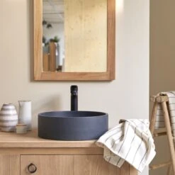 Gina Round Black Terrazzo Washbasin Ref. 6090 -Tikamoon 1200 1200 gina round black terrazzo washbasin 4