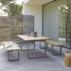 Harper Solid Teak And Aluminium Garden Table And Benches Set Ref. 5201 1 Harper Solid Teak And Aluminium Garden Table And Benches Set Ref. 5201 -Tikamoon 1200 1200 harper solid teak and aluminium garden table and benches set seats 6