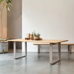 Harper Solid Teak And Aluminium Table Ref. 5294 -Tikamoon 1200 1200 harper solid teak and aluminium table seats 6 8 3