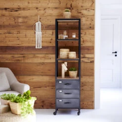 Industriel Mango And Metal Column Ref. 2643