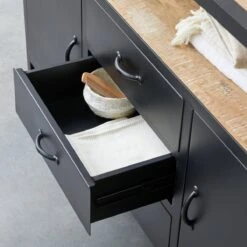 Industriel Solid Mango Wood And Metal Vanity Unit 140 Cm Ref. 2246 -Tikamoon 1200 1200 industriel solid mango wood and metal vanity unit 140 cm 2