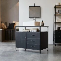 Industriel Solid Mango Wood And Metal Vanity Unit 95 Cm Ref. 2424 10 Industriel Solid Mango Wood And Metal Vanity Unit 95 Cm Ref. 2424 -Tikamoon 1200 1200 industriel solid mango wood and metal vanity unit 95 cm 3