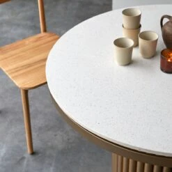 Isaure Round Table In Metal And Terrazzo Ref. 5093 -Tikamoon 1200 1200 isaure round table in metal and terrazzo seats 4 6 people 4