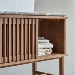 Isaure Solid Walnut And Premium Terrazzo Bathroom Cabinet 125 Cm Ref. 5589 -Tikamoon 1200 1200 isaure solid walnut and premium terrazzo bathroom cabinet 125 cm 4