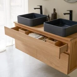 Jacob Solid Oak Vanity Unit 120 Cm Ref. 3883 -Tikamoon 1200 1200 jacob solid oak vanity unit 120 cm 1