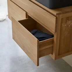 Jacob Solid Oak Vanity Unit 120 Cm Ref. 3883 -Tikamoon 1200 1200 jacob solid oak vanity unit 120 cm 4