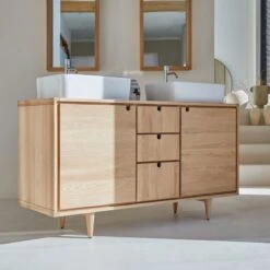 Jonàk Solid Oak Vanity Unit 145 Cm Ref. 3832 -Tikamoon 1200 1200 jonak solid oak vanity unit 145 cm 3