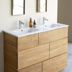 Karl Solid Oak And Ceramic Bathroom Cabinet 120 Cm Ref. 2363 19 Karl Solid Oak And Ceramic Bathroom Cabinet 120 Cm Ref. 2363 -Tikamoon 1200 1200 karl solid oak and ceramic bathroom cabinet 120 cm 8