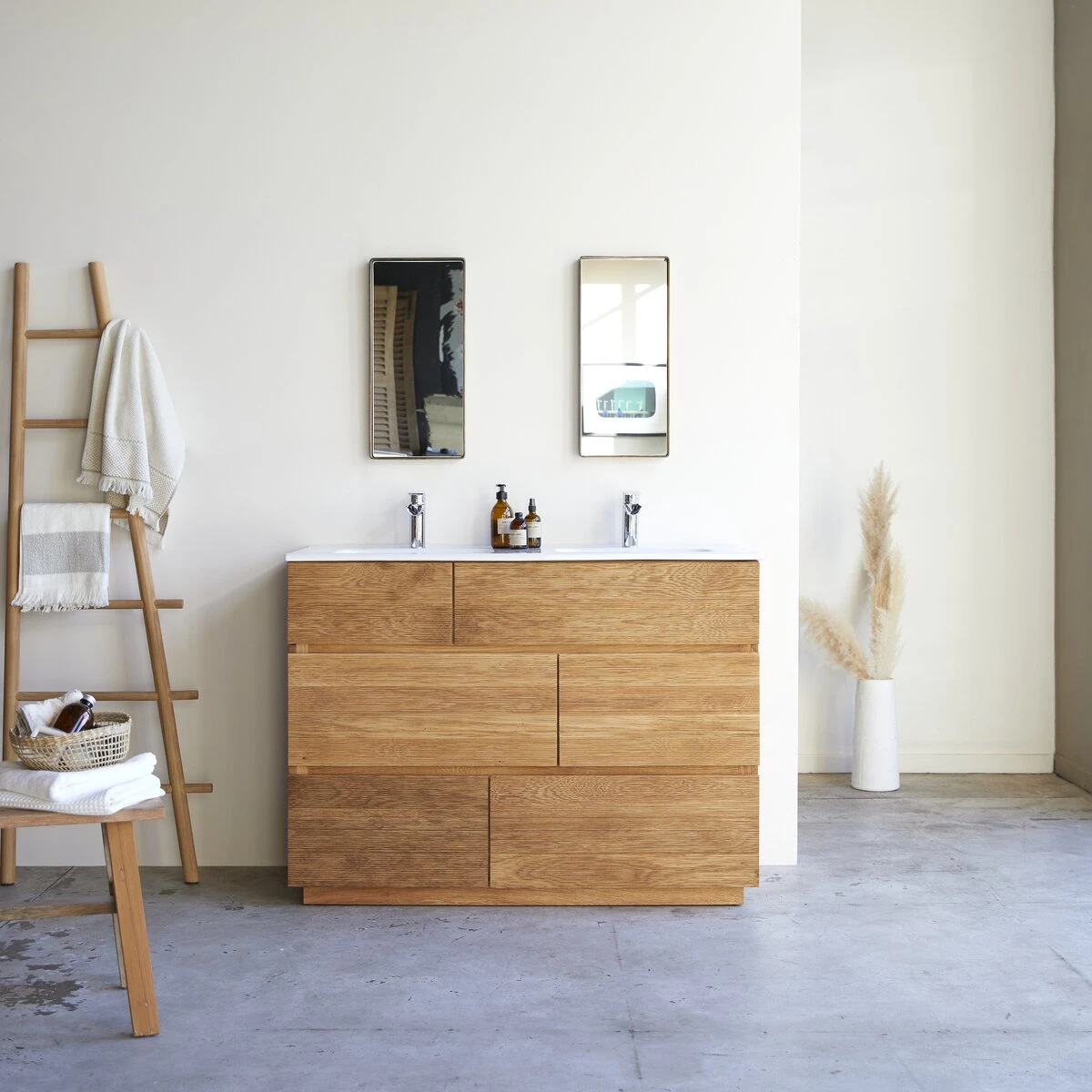 Karl Solid Oak And Ceramic Bathroom Cabinet 120 Cm Ref. 2363 3 Karl Solid Oak And Ceramic Bathroom Cabinet 120 Cm Ref. 2363