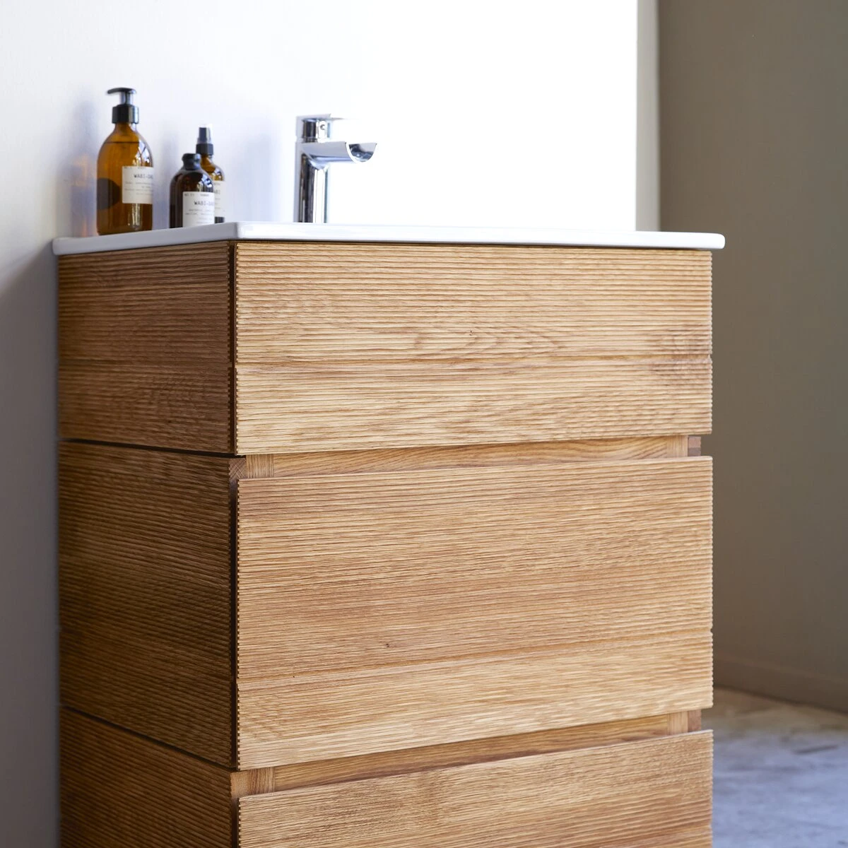 Karl Solid Oak And Ceramic Bathroom Cabinet 60 Cm Ref. 2676 8 Karl Solid Oak And Ceramic Bathroom Cabinet 60 Cm Ref. 2676 - Image 6