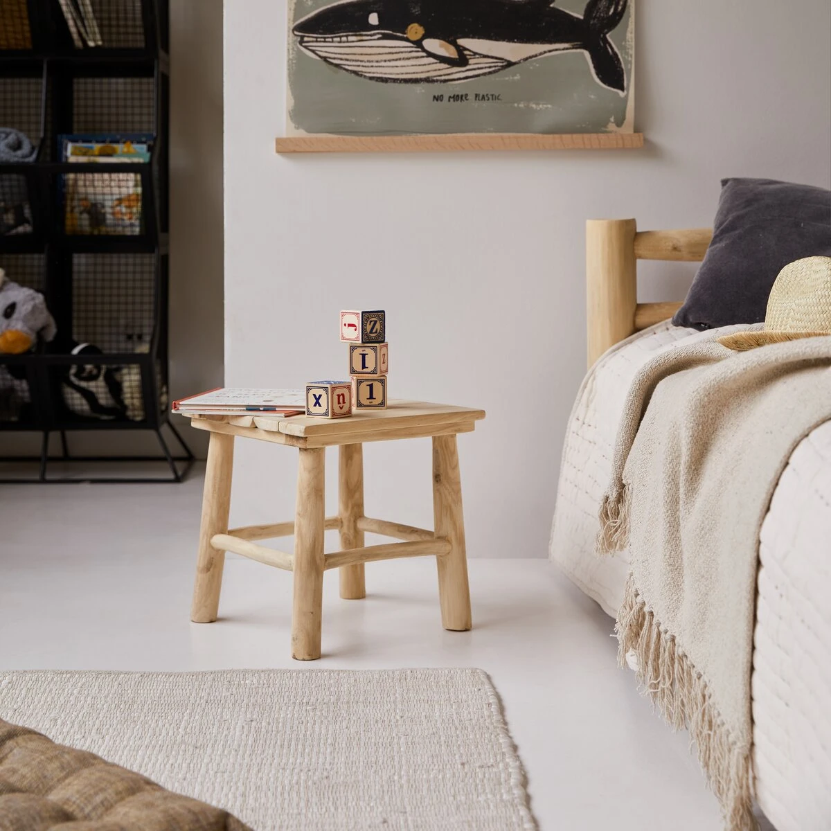 Kilim Kids Solid Teak Bedside Table Ref. 5443 3 Kilim Kids Solid Teak Bedside Table Ref. 5443