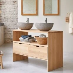 Kwarto Solid Oak Vanity Unit 110 Cm Ref. 3841 -Tikamoon 1200 1200 kwarto solid oak vanity unit 110 cm 3
