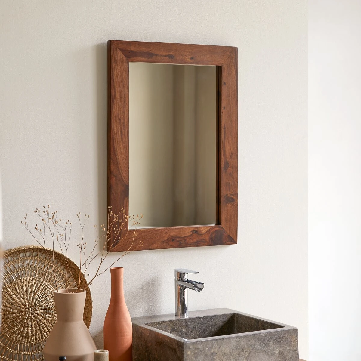 Kwarto Solid Sheesham Mirror 70x50 Cm Ref. 1836 6 Kwarto Solid Sheesham Mirror 70x50 Cm Ref. 1836 - Image 4