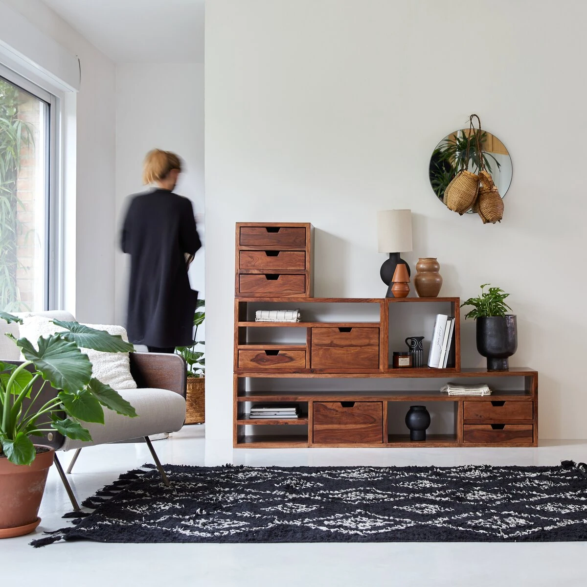 Kwarto Solid Sheesham Three-drawer Bedside Table Ref. 5234 7 Kwarto Solid Sheesham Three-drawer Bedside Table Ref. 5234 - Image 5