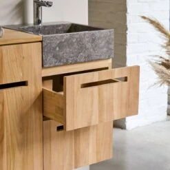 Line Solid Teak And Marble Bathroom Cabinet 85 Cm Ref. 2575 15 Line Solid Teak And Marble Bathroom Cabinet 85 Cm Ref. 2575 -Tikamoon 1200 1200 line solid teak and marble bathroom cabinet 85 cm 4