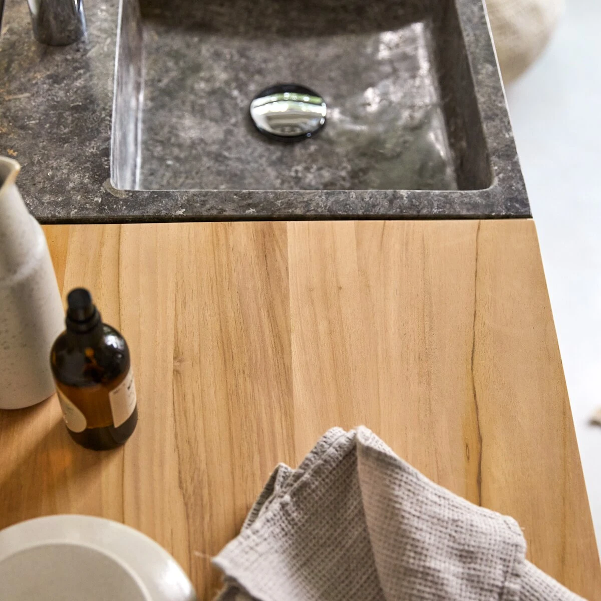 Line Solid Teak And Marble Bathroom Cabinet 85 Cm Ref. 2575 10 Line Solid Teak And Marble Bathroom Cabinet 85 Cm Ref. 2575 - Image 8