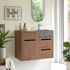 Line Solid Walnut And Marble Vanity Unit 85 Cm Ref. 4877 -Tikamoon 1200 1200 line solid walnut and marble vanity unit 85 cm 3