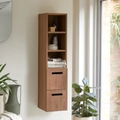 Line Solid Walnut High Storage Unit Ref. 4871