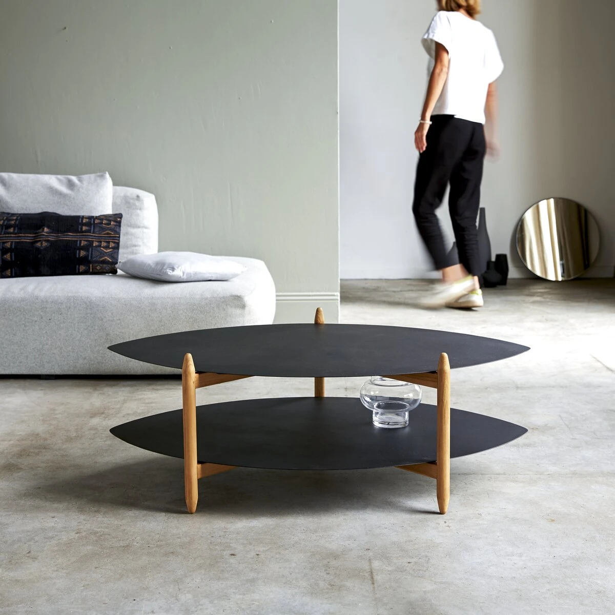 Lisa Teak And Metal Coffee Table Ref. 3454 3 Lisa Teak And Metal Coffee Table Ref. 3454