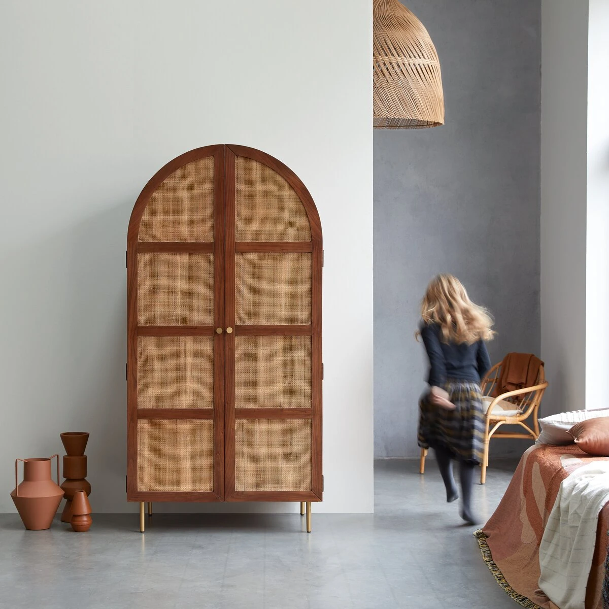 Lisbeth Elm And Canework Wardrobe Ref. 5111 3 Lisbeth Elm And Canework Wardrobe Ref. 5111