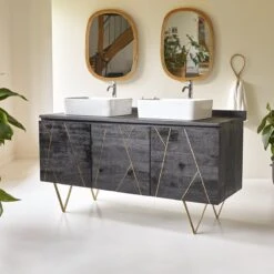 Liv Solid Mango Wood Vanity Unit 155 Cm Ref. 2345 -Tikamoon 1200 1200 liv solid mango wood vanity unit 155 cm 3