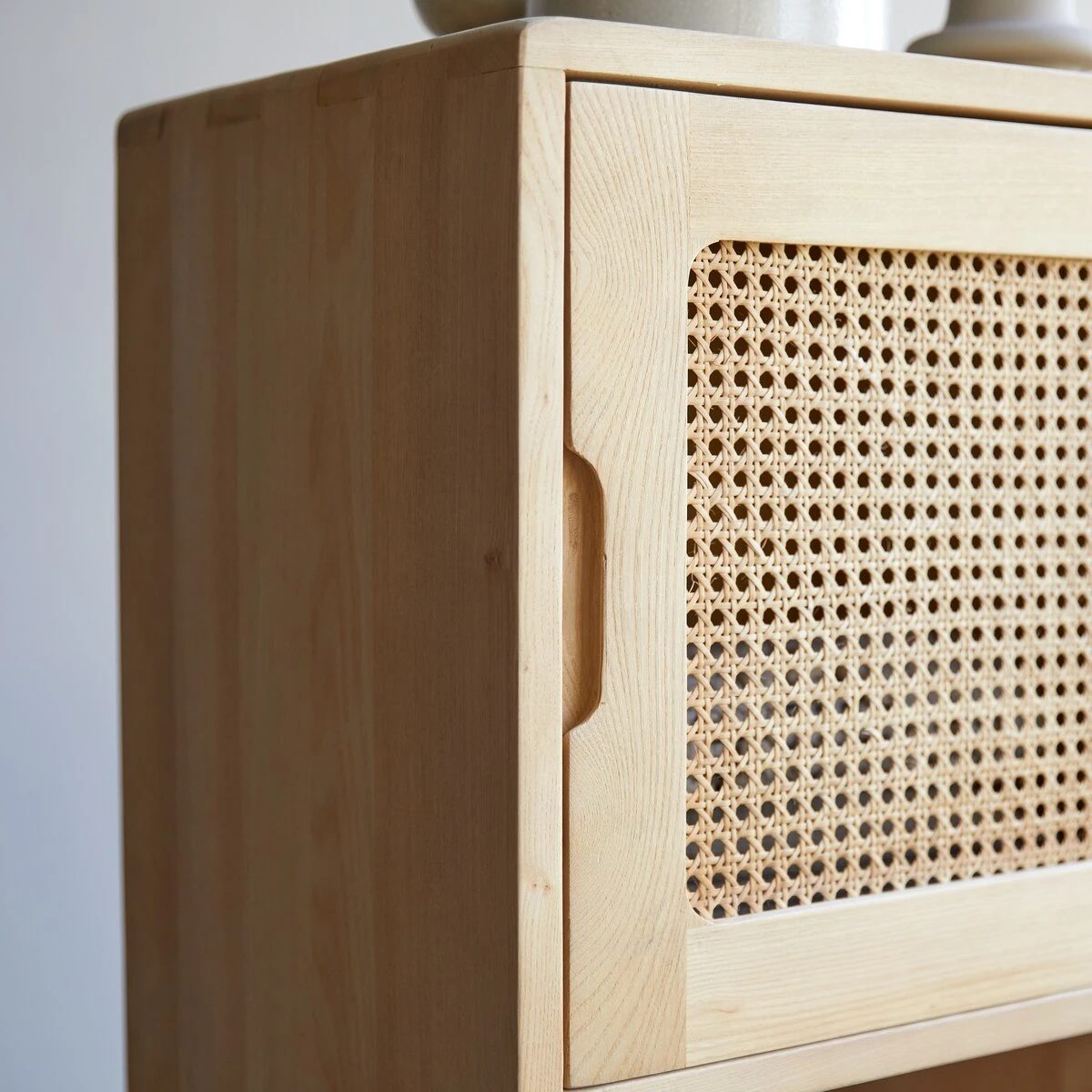 Luis Solid Elm And Canework High Cabinet Ref. 4404 8 Luis Solid Elm And Canework High Cabinet Ref. 4404 - Image 6