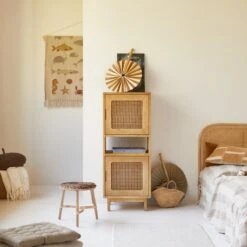 Luis Kids Solid Elm And Canework Low Bookcase Ref. 5428