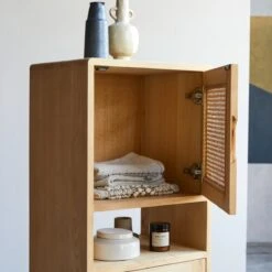 Luis Solid Elm And Canework Low Cabinet Ref. 4401 -Tikamoon 1200 1200 luis solid elm and canework low cabinet 4