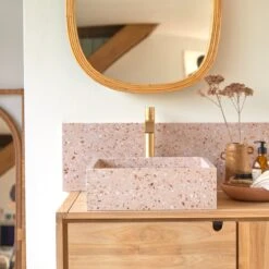 Made Pink Square Premium Terrazzo Washbasin Ref. 6043 -Tikamoon 1200 1200 made pink premium terrazzo washbasin 3