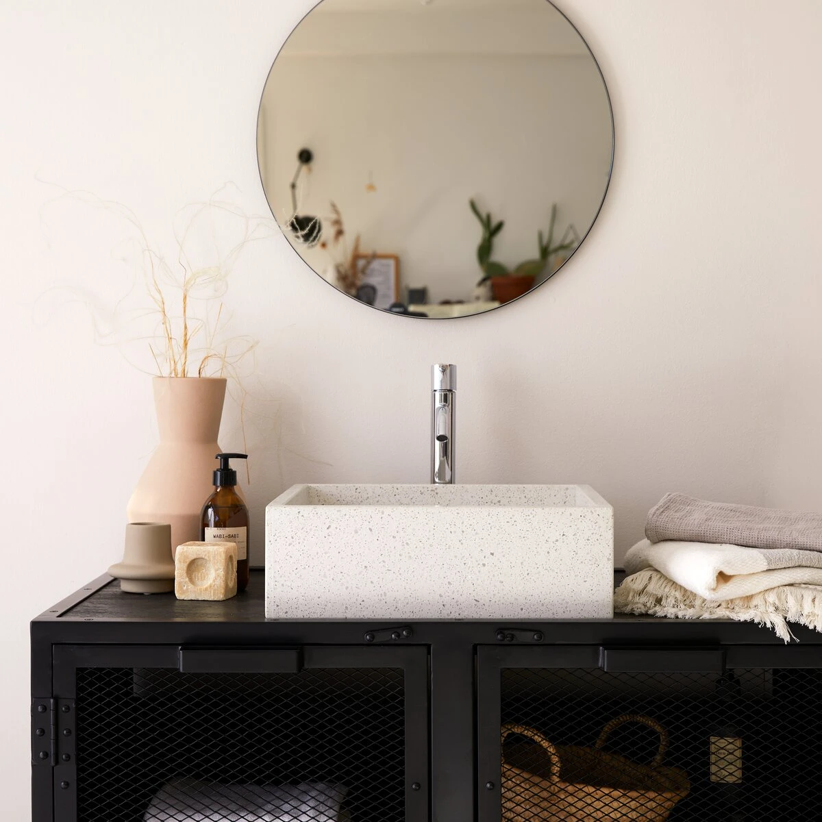 Made White Square Premium Terrazzo Washbasin Ref. 3195 3 Made White Square Premium Terrazzo Washbasin Ref. 3195