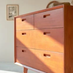 Magda 50's Kids Solid Mahogany Chest Of Drawers Ref. 6310 -Tikamoon 1200 1200 magda 50s kids solid mahogany chest of drawers 3