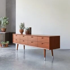 Magda 50's Solid Mahogany Low Chest Of Drawers Ref. 2215 -Tikamoon 1200 1200 magda 50s mahogany low chest of drawers 3