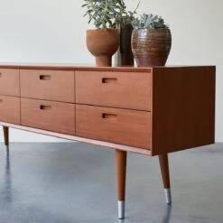 Magda 50's Solid Mahogany Low Chest Of Drawers Ref. 2215 -Tikamoon 1200 1200 magda 50s mahogany low chest of drawers 4