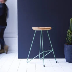 Mari Lichen Solid Ash And Metal Bar Stool Ref. 2502