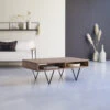 Metric Solid Walnut Coffee Table Ref. 3908 -Tikamoon 1200 1200 metric solid walnut coffee table