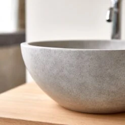 New Arrival -Tikamoon 1200 1200 micha round grey concrete washbasin 1
