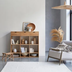 Miho Low Bookcase In Solid Oak Ref. 5641