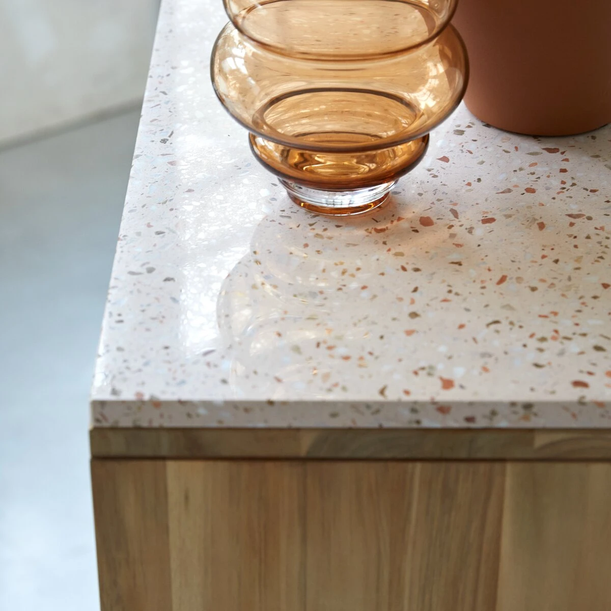 Miho Pink Solid Teak And Premium Terrazzo Console Table Ref. 4955 7 Miho Pink Solid Teak And Premium Terrazzo Console Table Ref. 4955 - Image 5