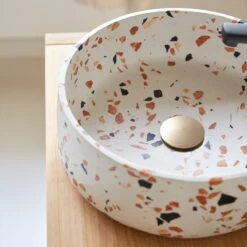 Milos Round Brown Premium Terrazzo Basin Ref. 6225 -Tikamoon 1200 1200 milos brown premium terrazzo basin 2
