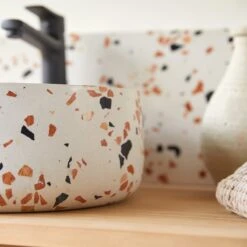 Milos Round Brown Premium Terrazzo Basin Ref. 6225 -Tikamoon 1200 1200 milos brown premium terrazzo basin 3