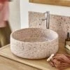 Milos Round Pink Premium Terrazzo Washbasin Ref. 6439 2 Milos Round Pink Premium Terrazzo Washbasin Ref. 6439 -Tikamoon 1200 1200 milos pink premium terrazzo washbasin