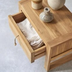 Tikamoon -Tikamoon 1200 1200 minimalys solid teak bedside table 1
