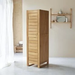 Minimalys Solid Teak Single Wardrobe Ref. 1746 -Tikamoon 1200 1200 minimalys solid teak single wardrobe 3