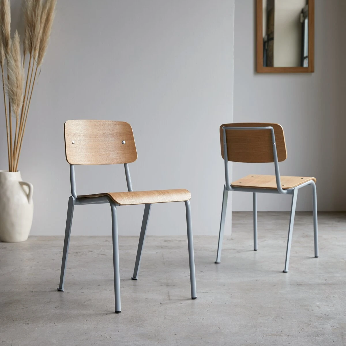 Mio Grey Ash And Metal Chair Ref. 2516 3 Mio Grey Ash And Metal Chair Ref. 2516