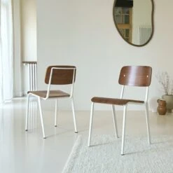 Mio White Walnut And Metal Chair Ref. 4125
