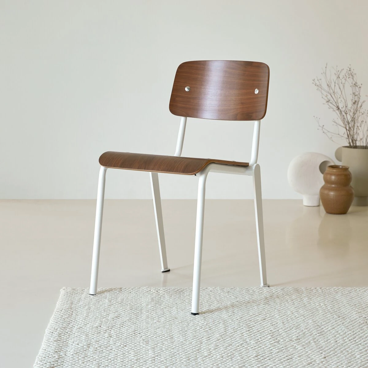 Mio White Walnut And Metal Chair Ref. 4125 6 Mio White Walnut And Metal Chair Ref. 4125 - Image 4