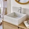 Made Moon Square Premium Terrazzo Washbasin Ref. 6447 1 Made Moon Square Premium Terrazzo Washbasin Ref. 6447 -Tikamoon 1200 1200 moon premium terrazzo washbasin