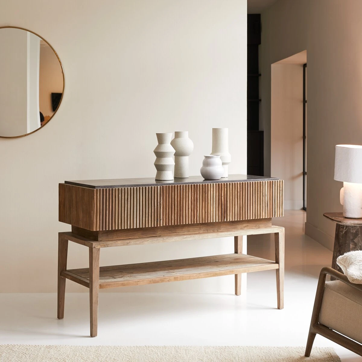 Nahta Reclaimed Elm And Blue Stone Chest Of Drawers Ref. 5228 6 Nahta Reclaimed Elm And Blue Stone Chest Of Drawers Ref. 5228 - Image 4